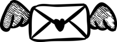 Love Letter With Wings Outline Icon Svg Set, Free Vectors File